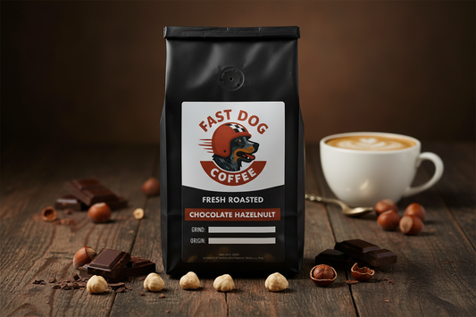 Chocolate Hazelnut Lifestyle with Fast Dog Logo