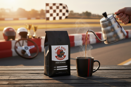 Raceway Blend Racing Lifestyle with Fast Dog Logo